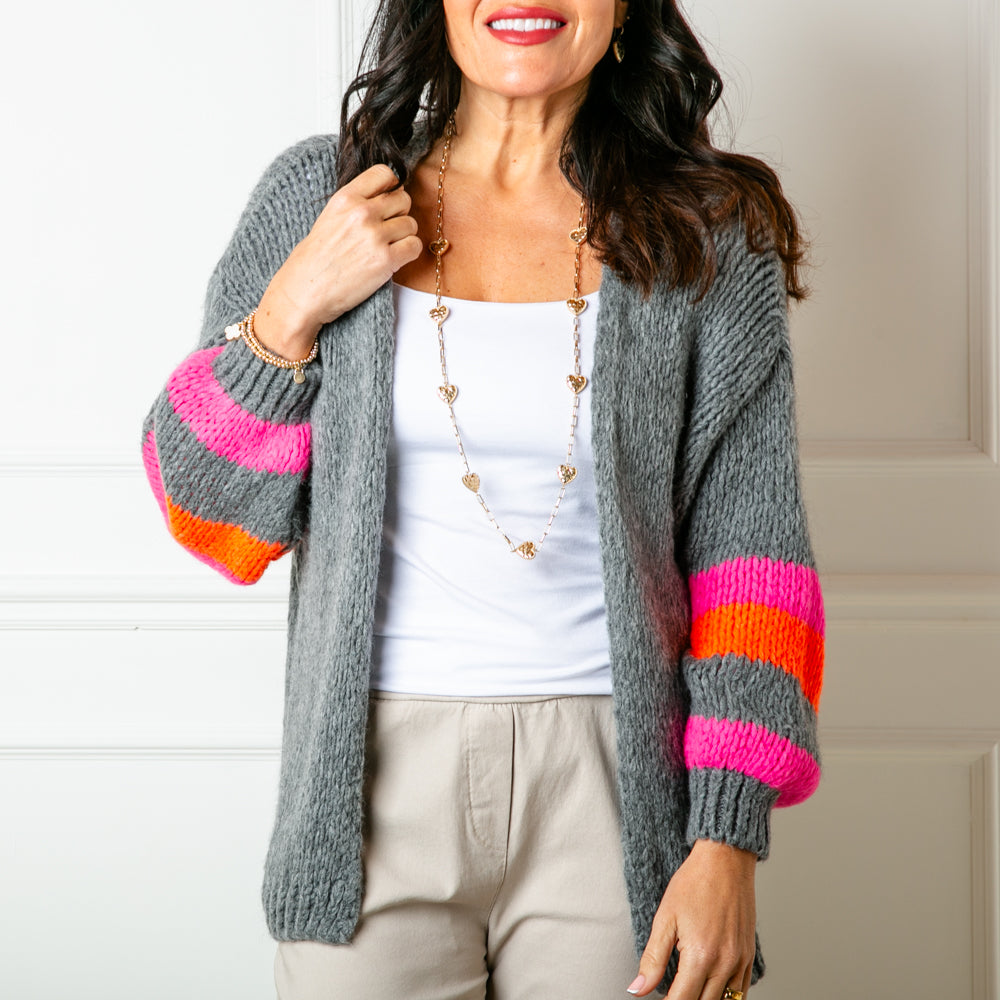 Contrast Stripe Cardigan